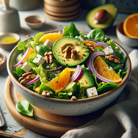 Krispr Baby Salad Mix with Avocado and Citrus Vinaigrette