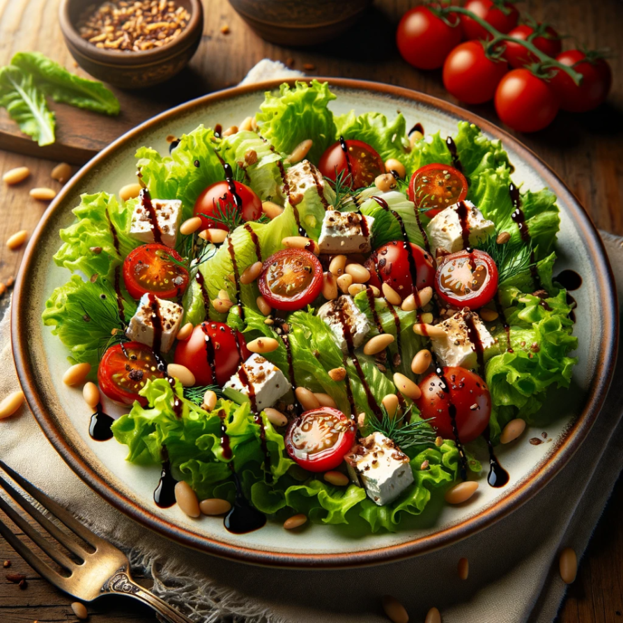Krispr Baby Crispy Lettuce with Cherry Tomatoes and Balsamic Glaze &ndash; KRISPR