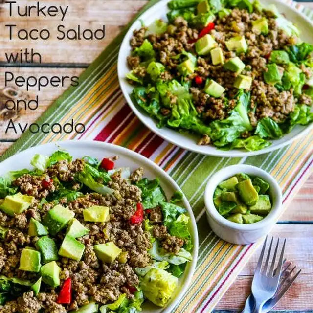 Green Chile Turkey Taco Salad with Peppers and Avocado (Paleo, Low-Car – KRISPR