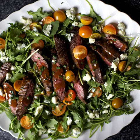 Skirt Steak Salad with Arugula and Blue Cheese